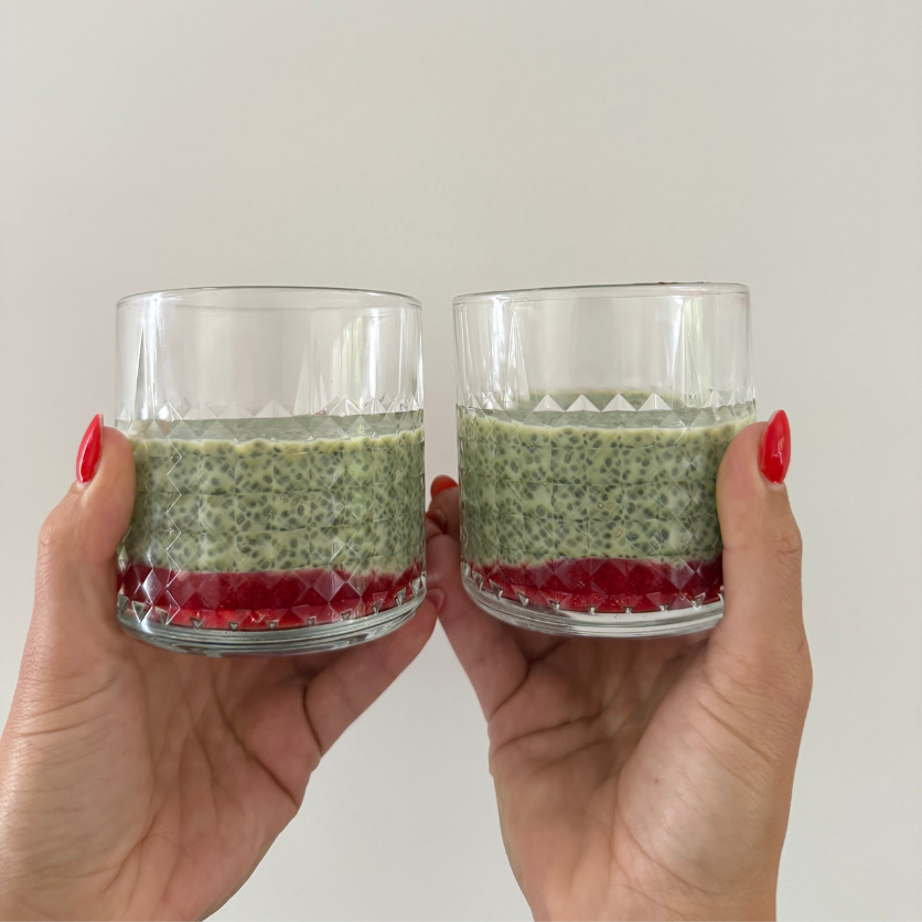 Strawberry Matcha Chia Pudding